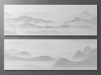 Perforated Plate Landscape Painting Perforated Plate Background Wall Gradient Perforated Plate Perforated Wall Panel Mine Screen 3d model