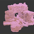 Wood And Stone Composite Rock Structure Featuring Holes And Layered Texture