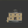 Industrial Park With Yellow Multi Story Building Green Roof Pavilion Staircase And Windows