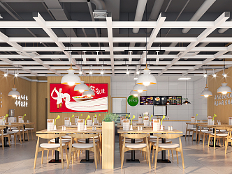 Modern noodle shop breakfast restaurant 3d model