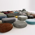 Diverse Ottoman Footstools In Various Colors And Modern Designs For Home Decor
