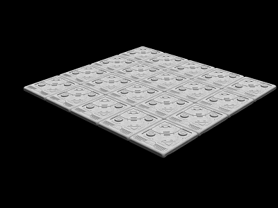 Industrial Equipment Square Metal Panel With Circular Grooves For Industrial Use 3d model
