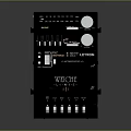 Black Multi Component Stereo Speaker System With Control Panel And Knobs