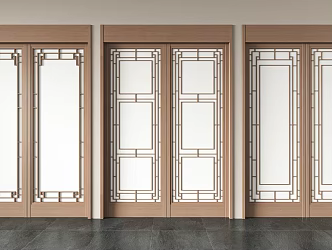 New Chinese-style sliding door 3d model