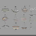 Modern Chandeliers Featuring Various Creative Shapes And Unique Designs For Interior Decor 3d model