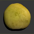 Fresh Ripe Yellow Pomelo Fruit with Spotted Surface on Dark Background Showing Reflection