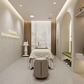 Soft Modern Aesthetic Beauty Salon Treatment Room With Cozy Spa Bed And Fresh Green Decoration