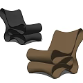 Modern Stylish Single Chair with Curved Design in Black and Brown Hues