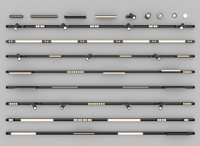 Embedded magnetic guide rail spotlight downlight magnetic strip light 3d model