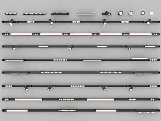 Embedded magnetic guide rail spotlight downlight magnetic strip light 3d model