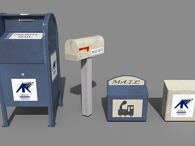 Box Post Bucket 3d model