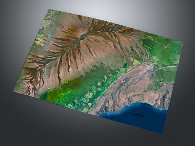 Scenic Garden Landscape Featuring Mountainous Terrain Lush Green Vegetation And Coastal Waters 3d model
