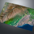 Scenic Garden Landscape Featuring Mountainous Terrain Lush Green Vegetation And Coastal Waters
