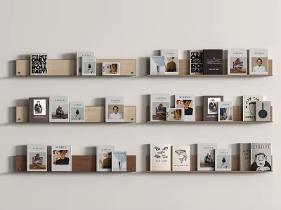Modern Wooden Shelving Unit With Multiple Shelves For Home Decor And Storage 3d model