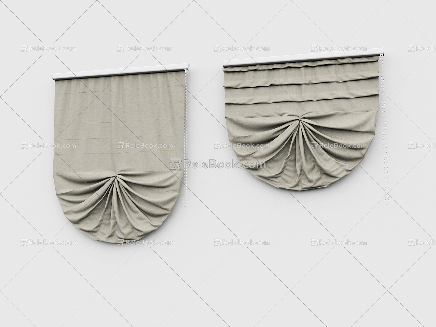 Modern Roman Curtain Semicircle Roman Curtain 3d model