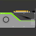 High Performance Computer Graphics Card With Cooling Fan Green Accents Ventilation Holes And Modern Design