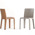Modern Leisure Chairs in Brown and Gray with Simple Structure and Smooth Surface 3d model