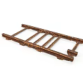 Vintage Rustic Metal Ladder With Decorative Rungs And Ornate Base Stand
