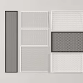 Various Black And White Decorative Grid Panels With Modern Patterns For Home Decor 3d model