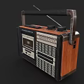 Retro Radio Cassette Player With Wooden Panel FM Antenna And Portable Vintage Design