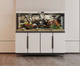 Modern Fish Tank Glass Fish Tank Aquarium Display Cabinet Side Cabinet 3d model