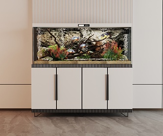 Modern Fish Tank Glass Fish Tank Aquarium Display Cabinet Side Cabinet 3d model