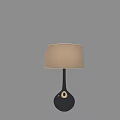 Modern Table Lamp With Beige Shade Black Base Against Gray Background 3d model