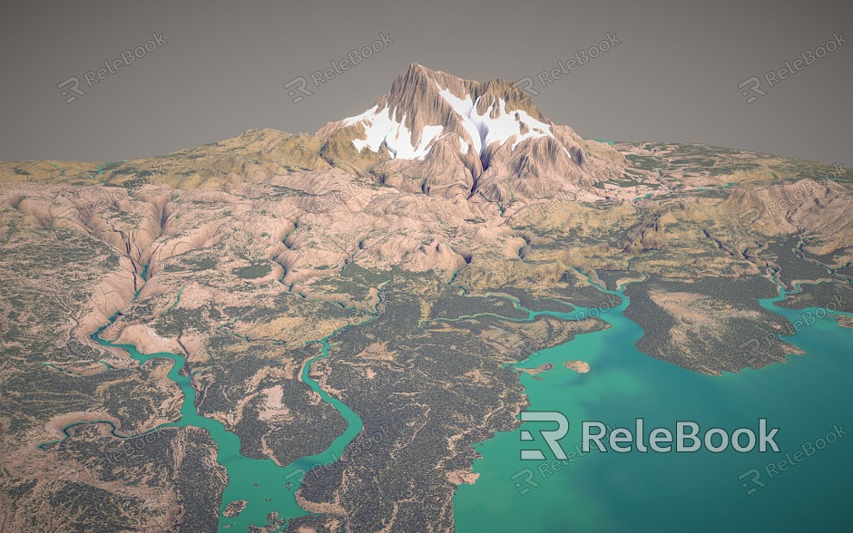 Mountain Snow Mountain Mountain Lake Terrain Mountain Peak model