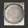 Decorative Household Metal Container With Ring Handles And Carved Patterns On Square Base