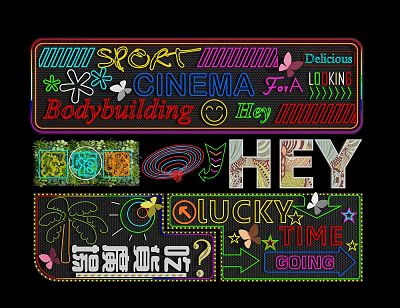 Modern neon sign decorative lights neon lights 3d model