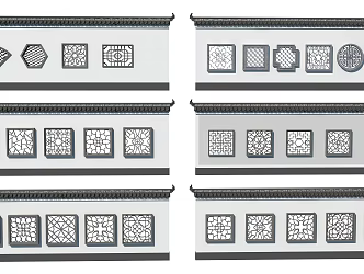 Chinese-style flower-cut window 3d model