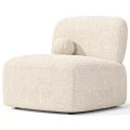 Stylish Brown Leather Single Chair With Basketball On Comfortable Seat