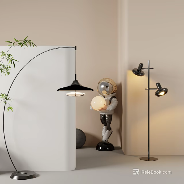 Modern Floor Lamp In Stylish Home Interior 3d model