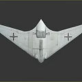 Light Blue Triangular Aircraft Model With Black Cross Markings On Wings And Simple Design