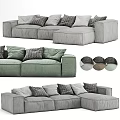 Modern Sectional Sofa With Multiple Color Options And Decorative Pillows 3d model