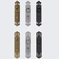 Decorative Door Handles In Gold Silver And Dark Gray With Ornamental Designs