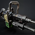 Heavy Duty Sci Fi Weapon With Multiple Barrels And Mechanical Structure Design