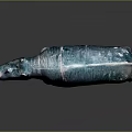 Turquoise Blue Rhinoceros Sculpture With Textured Surface And White Stripes