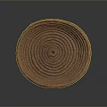 Brown Woven Basket Plate With Spiral Pattern For Home Decoration