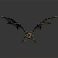 Realistic Pterosaur Creature Character With Textured Skin Open Mouth And Outstretched Wings