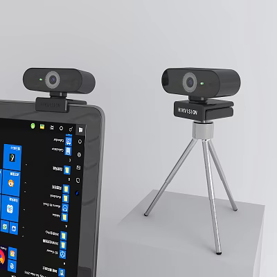 Projection Monitoring Hikvision Cameras With Tripod Stand And Tablet 3d model