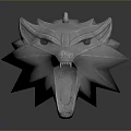 Silver Decorative Wolf Head Pendant With Open Mouth And Sharp Teeth Design