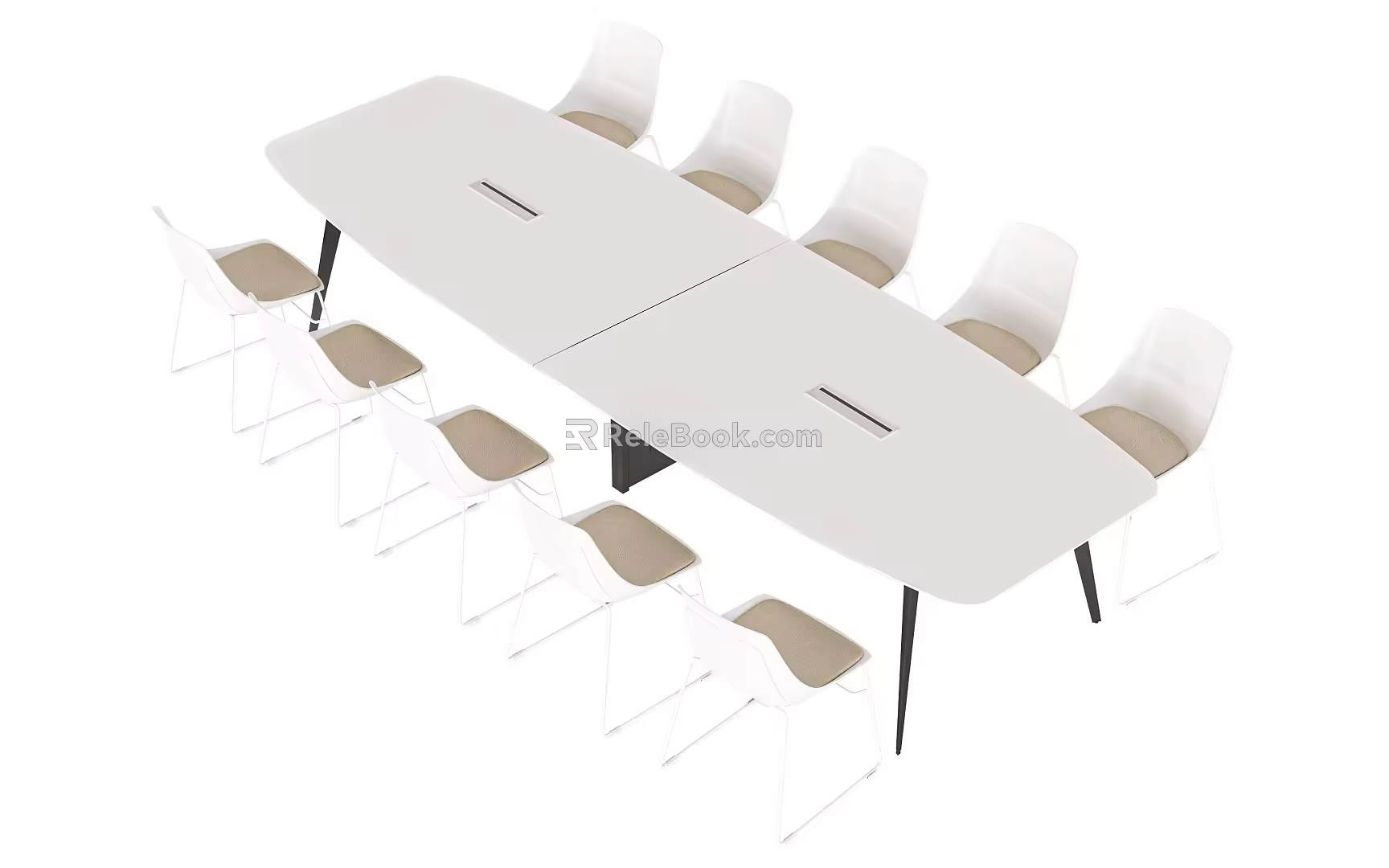 Conference table and chair combination 3d model