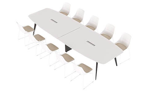 Conference table and chair combination 3d model