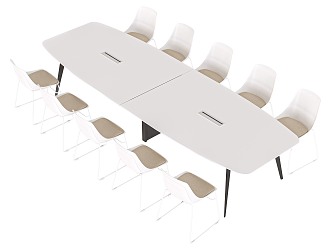 Conference table and chair combination 3d model