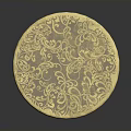Golden Cylindrical Decorative Daily Use Item Featuring Intricate Floral Patterns Design