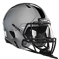 Gray Football Helmet With Black Facemask And Modern Protective Sports Equipment Design
