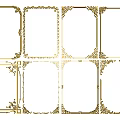 Multiple Golden Ornate Carved Frames In Various Shapes With Artistic Designs 3d model