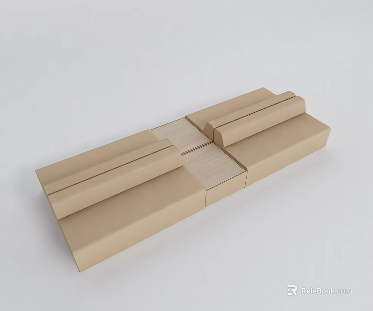 Modular Sectional Sofa Cardboard Components Showing Multi Seat Structure Design 3d model 