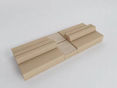 Modular Sectional Sofa Cardboard Components Showing Multi Seat Structure Design 3d model